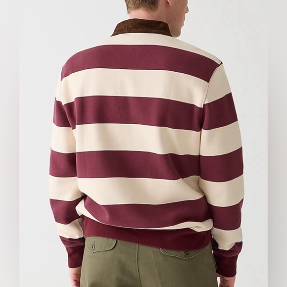 NEW J Crew Heritage 14 oz. fleece rugby pullover with corduroy collar!!! - Picture 3 of 10